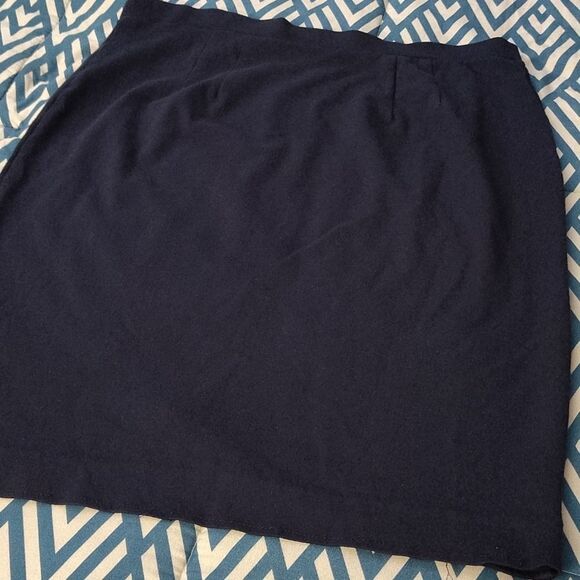 Maurices Navy Blue Pull On Stretch Knit Midi Pencil Skirt Size Large - Picture 8 of 12